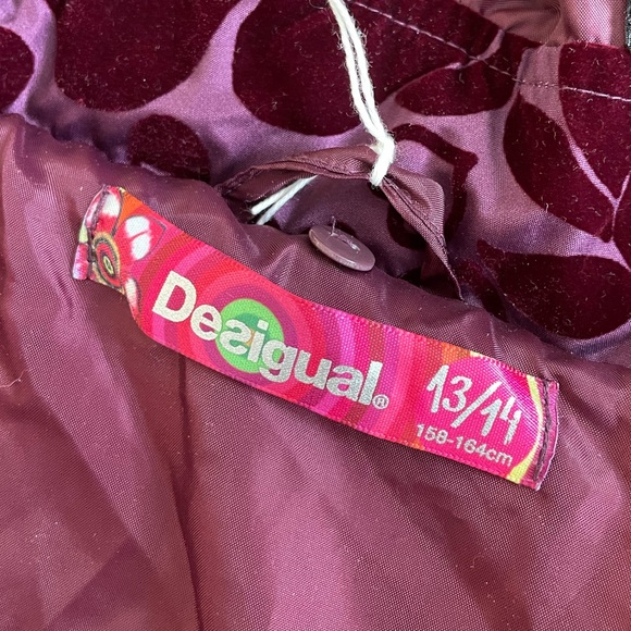 DESIGUAL Youth Designer Purple & Maroon Ombre Jacket Belted Hooded Trench 13/14 - Picture 6 of 15